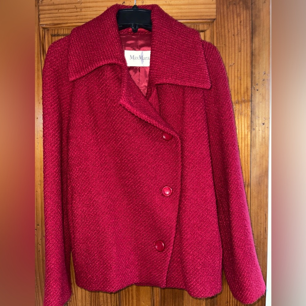 MaxMara Red Pea Coat